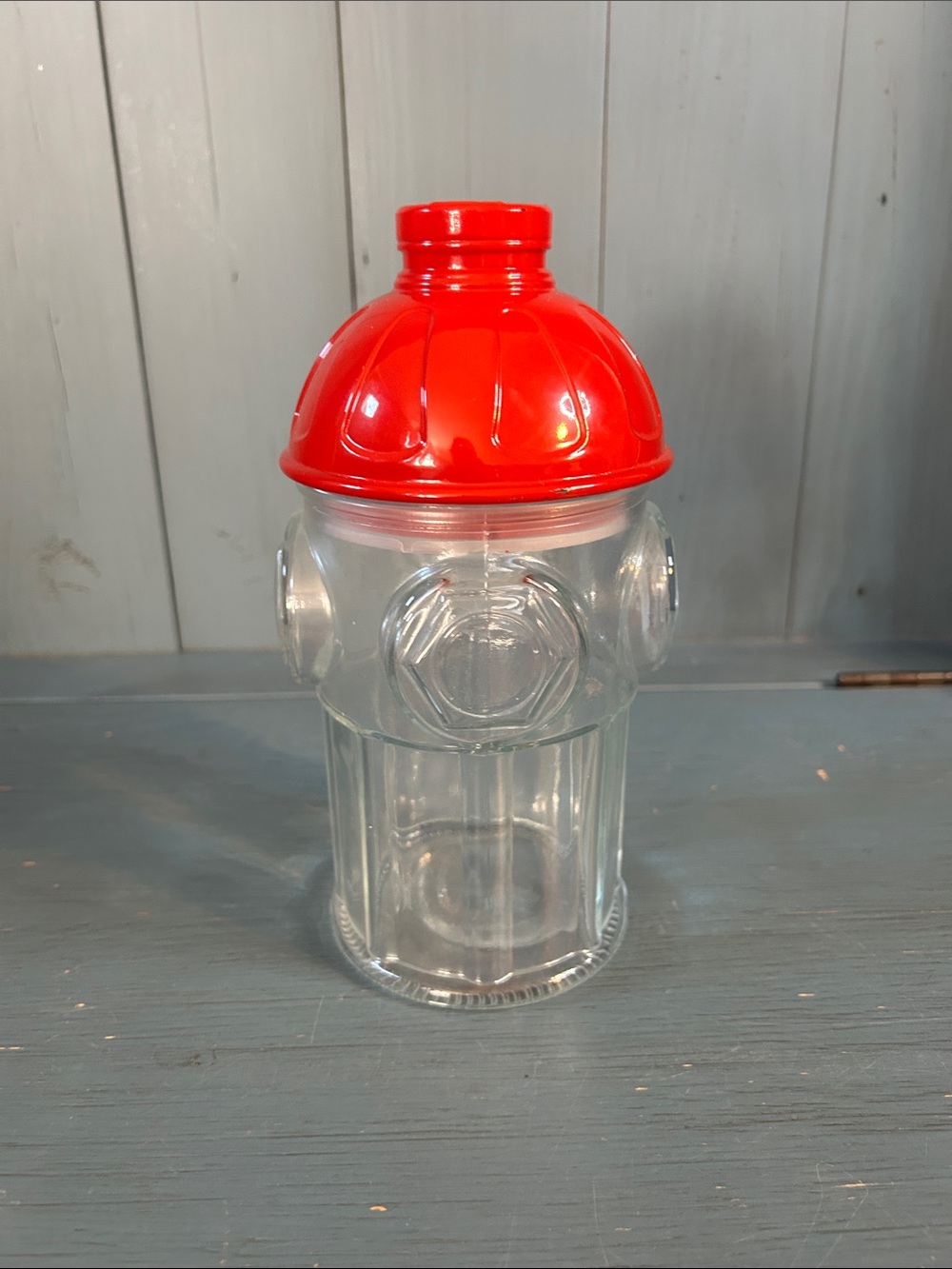 Target Playgroup Red Fire Hydrant Glass Canister with Red Lid